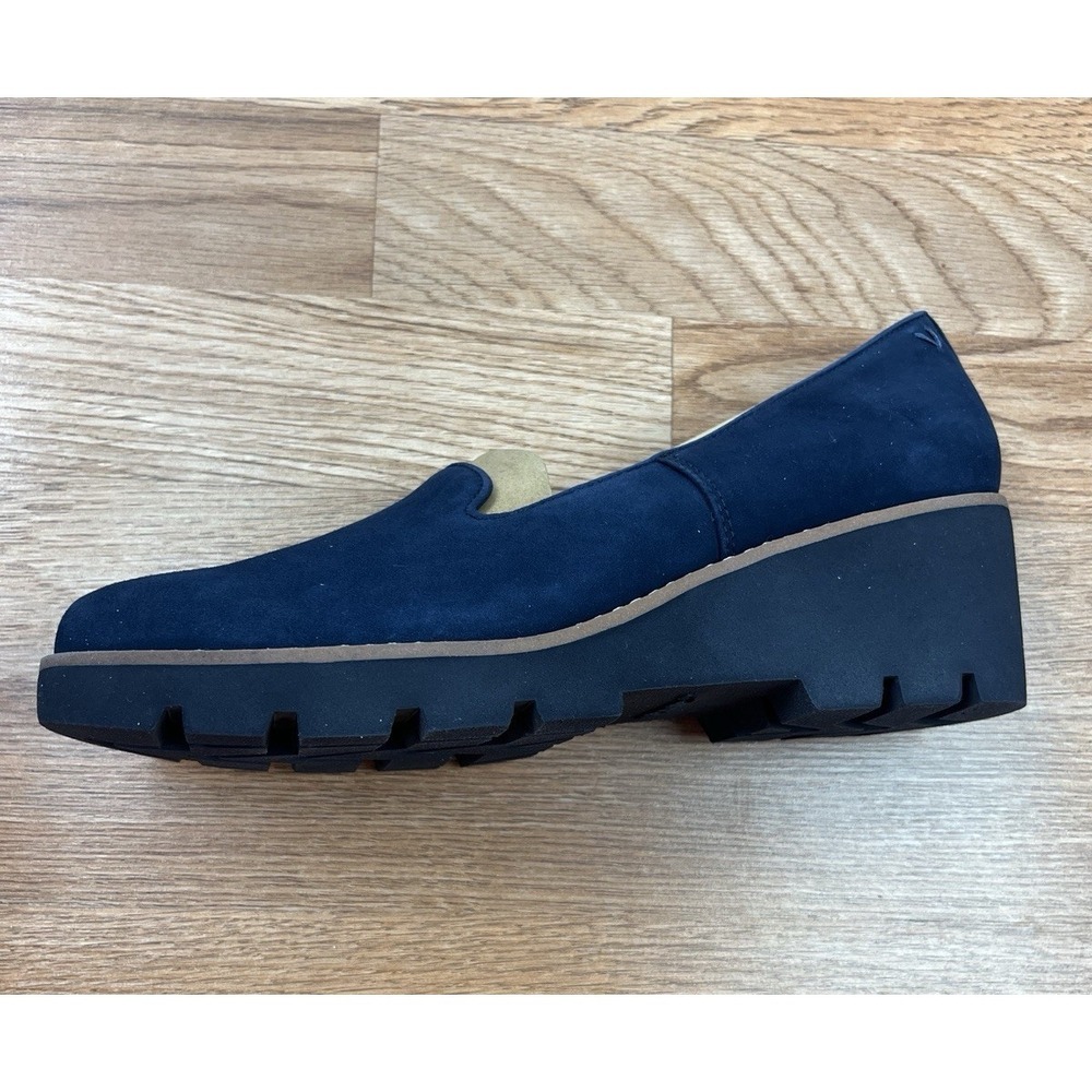 Vionic Willa Wedge Navy Blue‎ Suede Women's Size 8.5 WIDE NEW - Picture 5 of 11